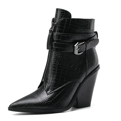 Funki Findz | Boots | Women's Pointed Toe Zip Up Ankle Boots