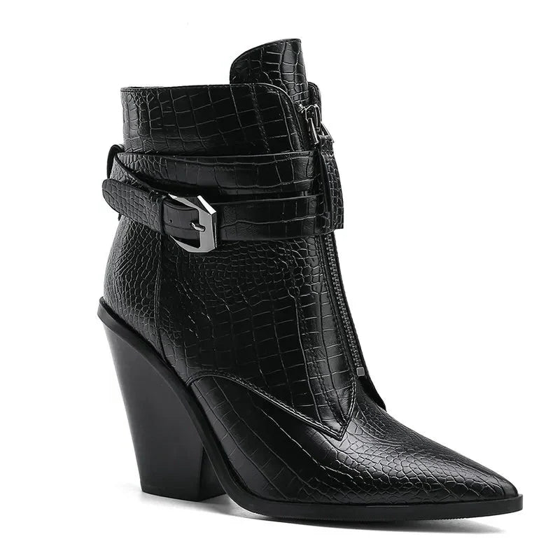 Funki Findz | Boots | Women's Pointed Toe Zip Up Ankle Boots