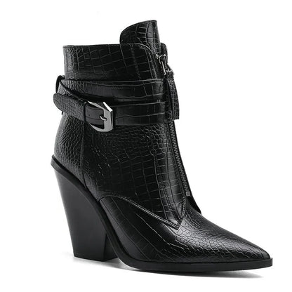 Funki Findz | Boots | Women's Pointed Toe Zip Up Ankle Boots