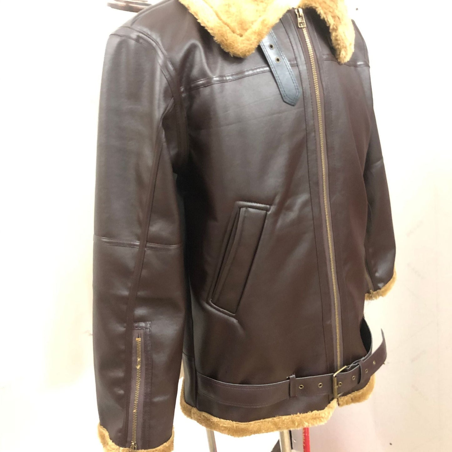 Funki Findz | Jackets | Men's Warm Faux Fur and Leather Jacket