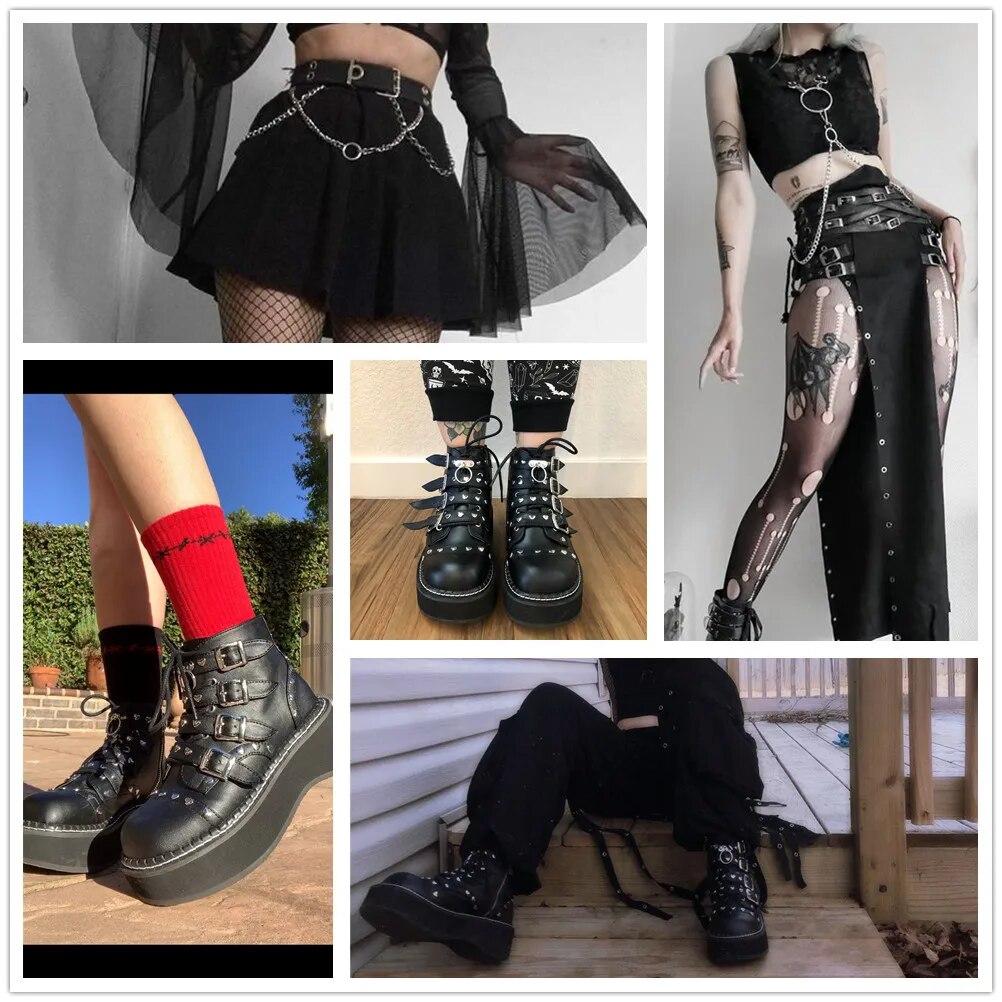Funki Findz | Boots | Women's Platform Gothic Ankle Boots