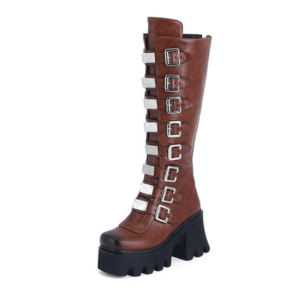 Funki Findz | Boots | Women's Gothic Buckle Plate Platform Boot