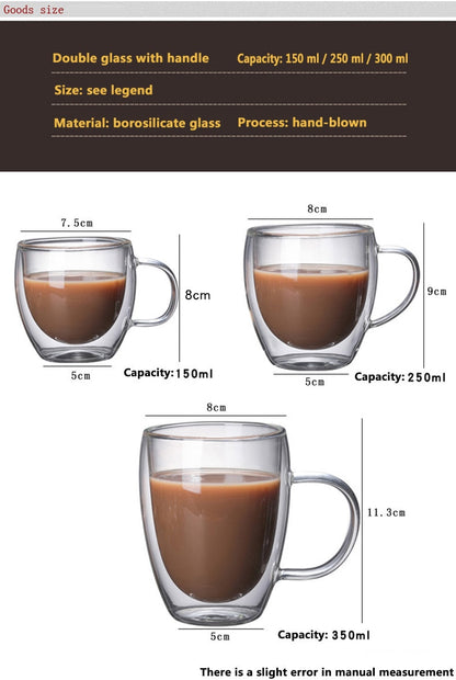 Funki Findz | Cups | Glass Double Wall Borosilicate Mug 2/3/4