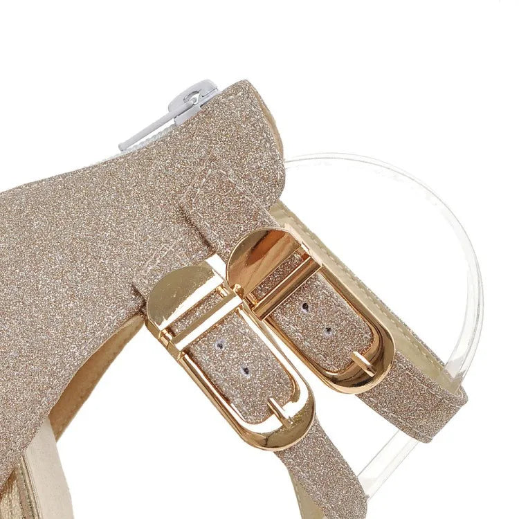 Funki Findz | Shoes | Women's Gold Glitter Platform Sandals