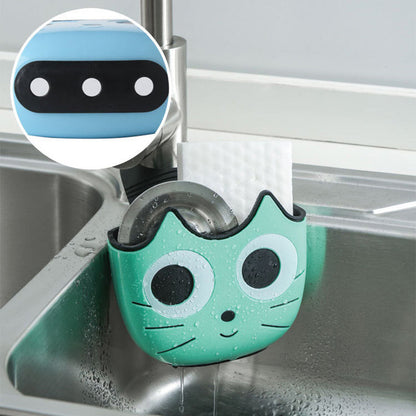 Funki Findz | Sink Caddies | Cute Cat Faucet Bath Sponge Holder | 3 Pcs