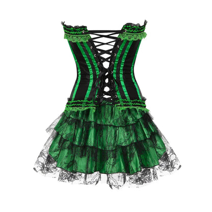 Funki Findz | Dresses | Women's Gothic Satin Lace Corset Dress