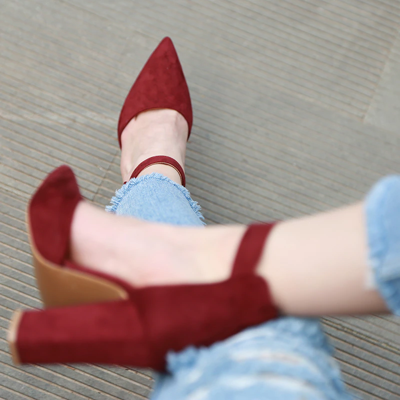 Funki Findz | Shoes | Women's High Block Heel Flock Party Shoe