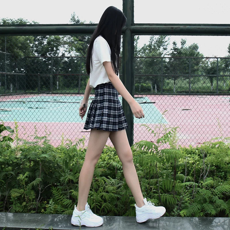 Funki Findz | Skirts | Women's Harajuku Preppy Plaid Mini Skirts