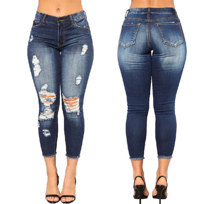 Funki Findz | Pants | Women's High Waist Denim Ripped Jeans