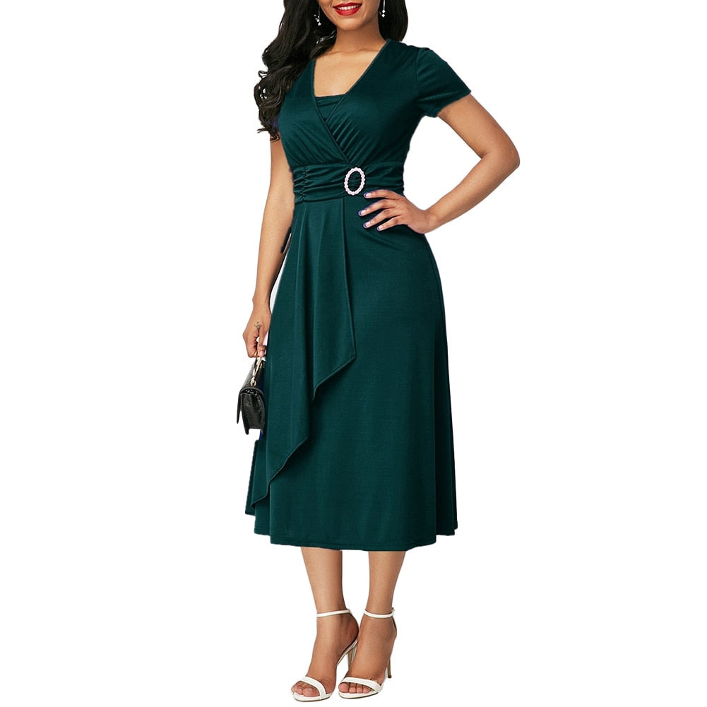 Funki Findz | Dresses | Women's High Waist Wrap Evening Dress