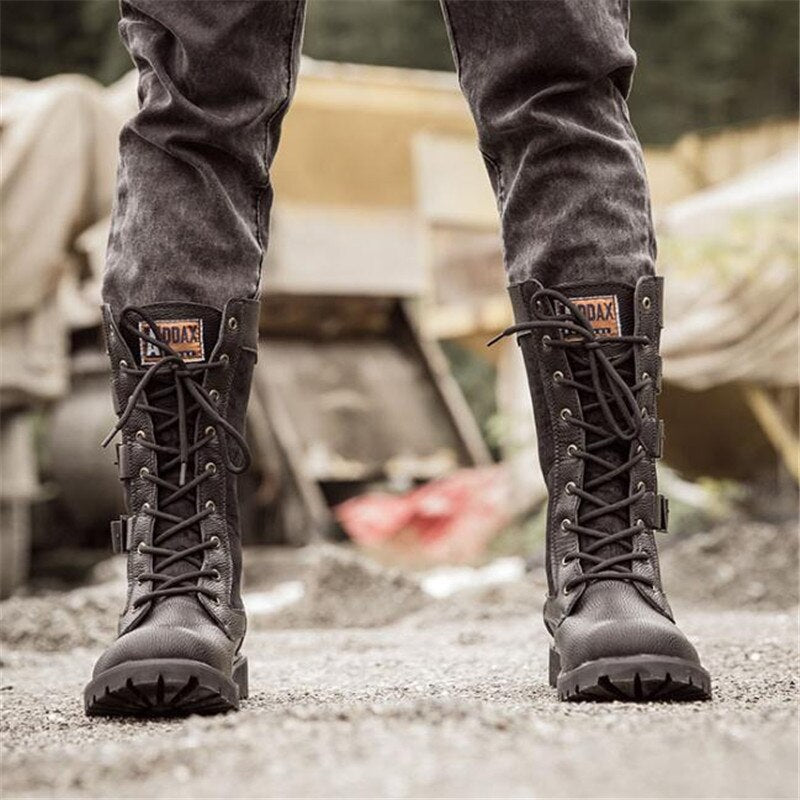 Funki Findz | Boots | Men's Gothic Motorcycle Mid-Calf Boots