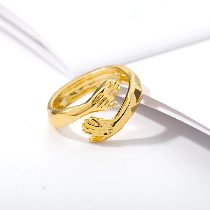 Funki Findz | Rings | Unisex Adjustable Holding Hands Hug Ring
