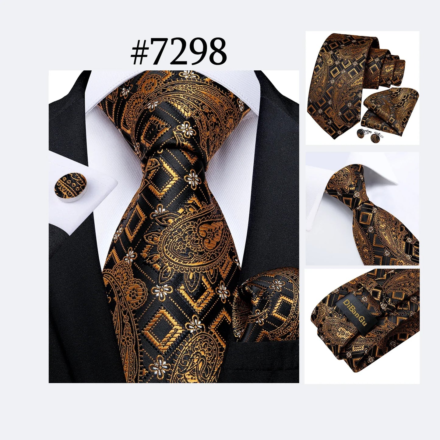 Funki Findz | Neckties | Men's 3Pcs Paisley Wedding Tie Sets