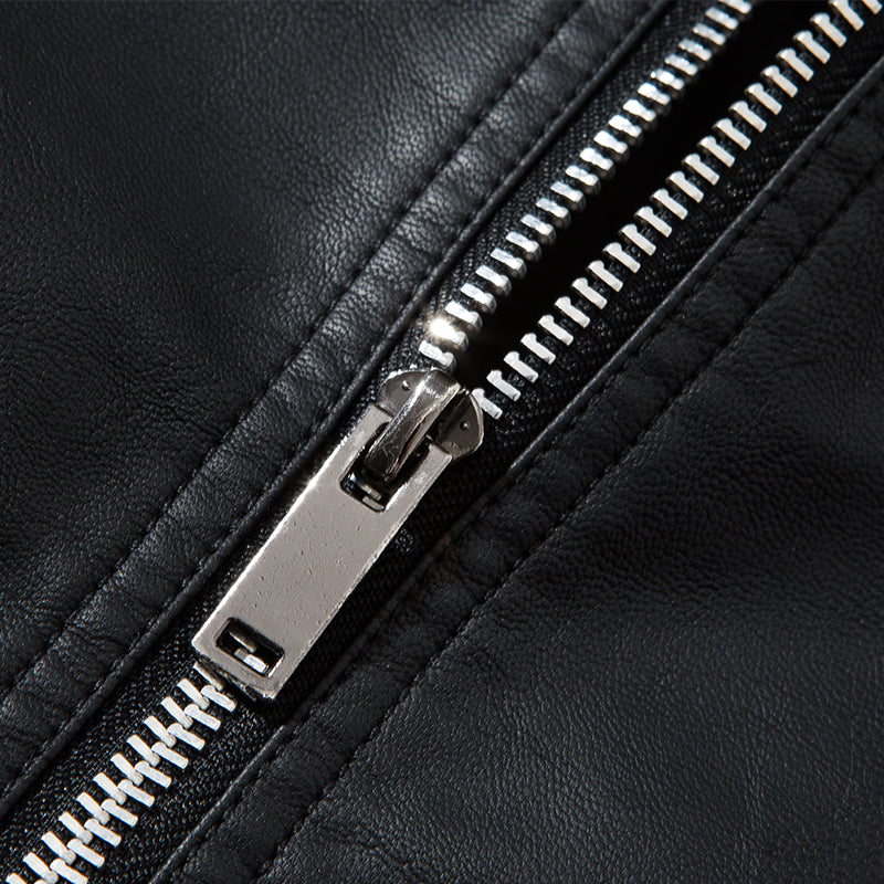 Funki Findz | Jackets | Men's Faux Leather Stand Collar Jacket