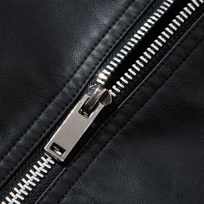 Funki Findz | Jackets | Men's Faux Leather Stand Collar Jacket