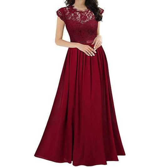 Funki Findz | Dresses | Women's Long Floral Lace Evening Dress