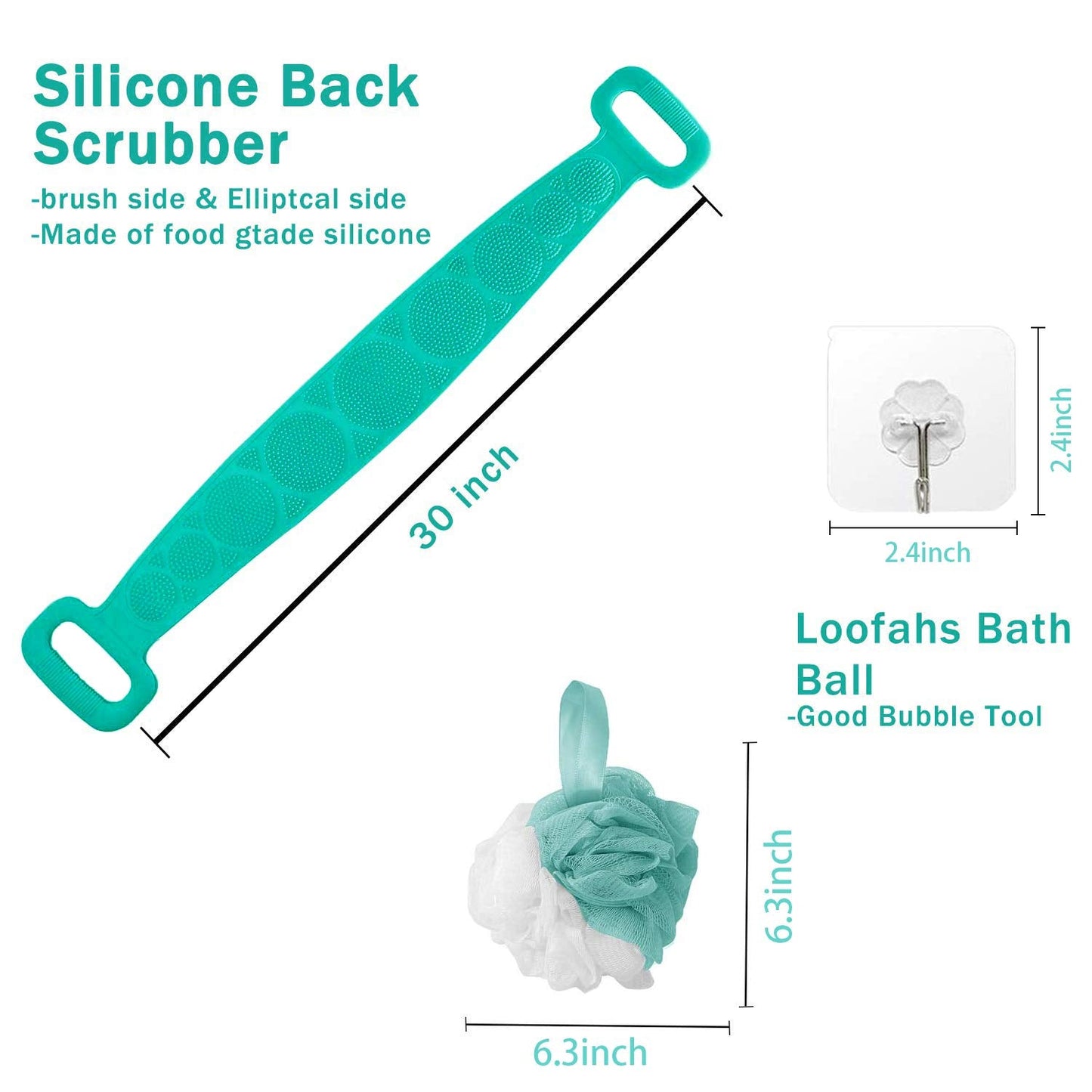Funki Buys | Back Scrubber | Travel Size Shower Body Scrubber Belt