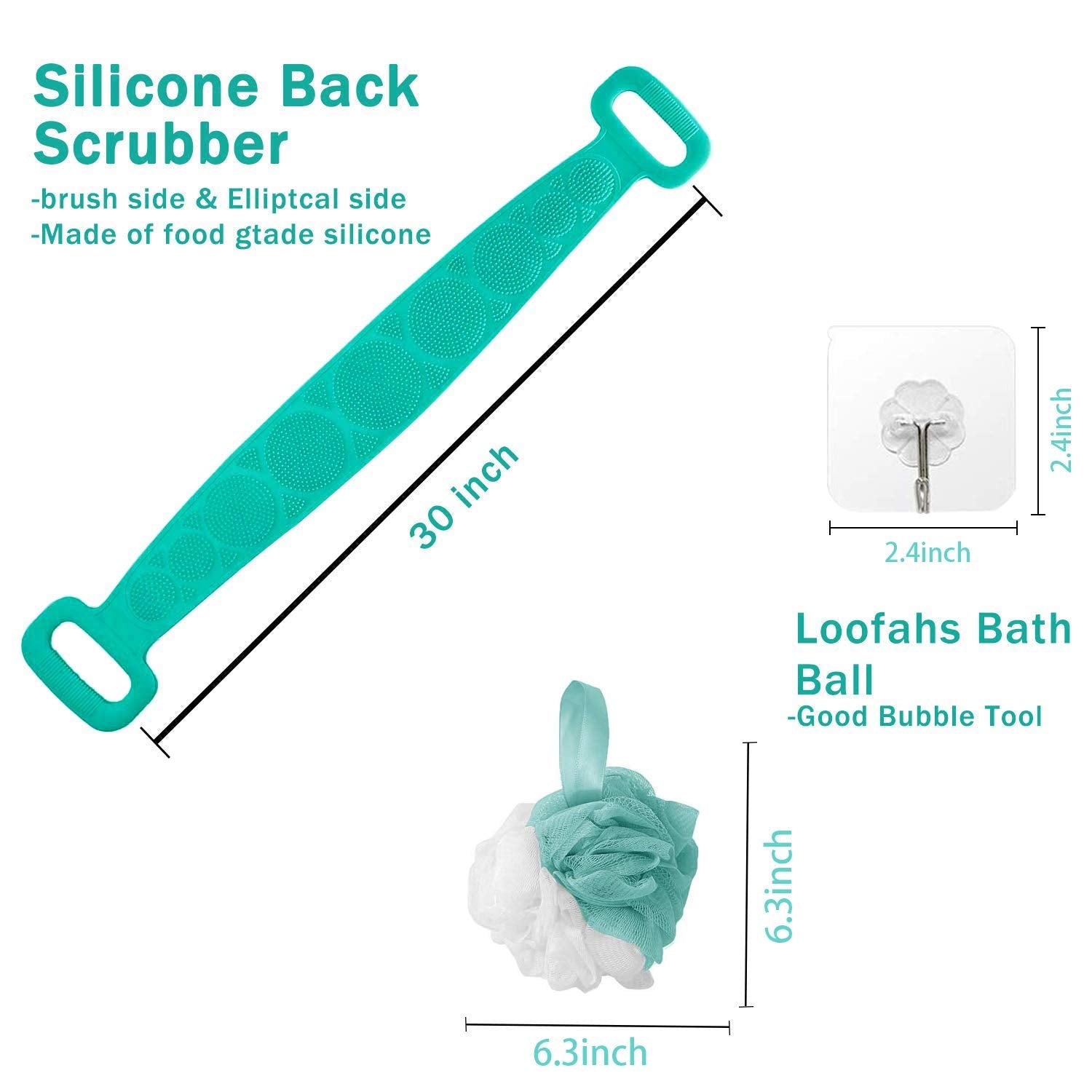 Funki Buys | Back Scrubber | Travel Size Shower Body Scrubber Belt