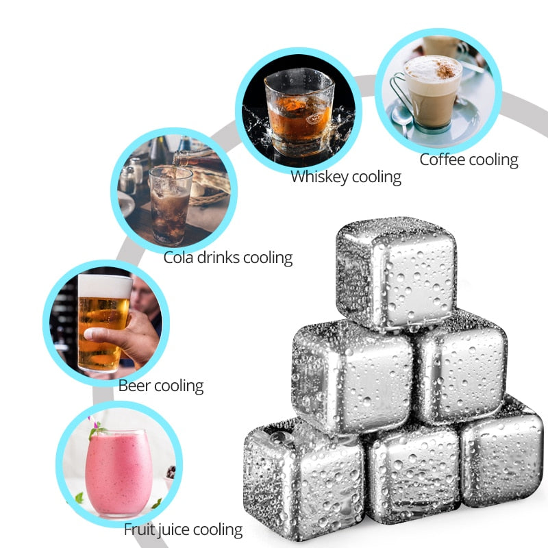 Funki Findz | Whisky Stones | Stainless Steel Ice Cubes Sets