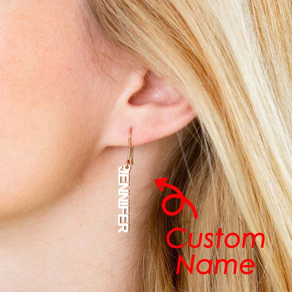 Funki Findz | Earrings | Custom Name Initial Vertical Drop Earring