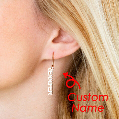Funki Findz | Earrings | Custom Name Initial Vertical Drop Earring