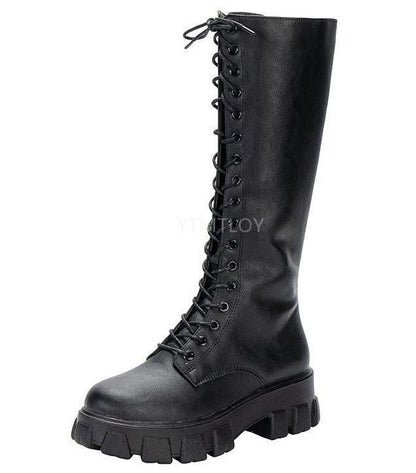 Funki Findz | Boots | Women's Knee-High Platform Lace Up Boot