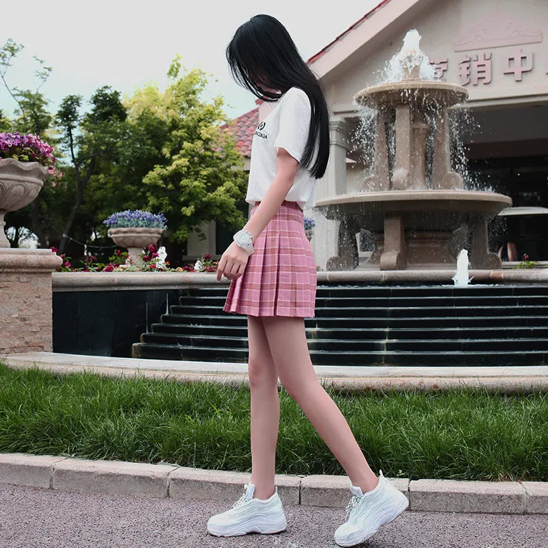Funki Findz | Skirts | Women's Harajuku Preppy Plaid Mini Skirts
