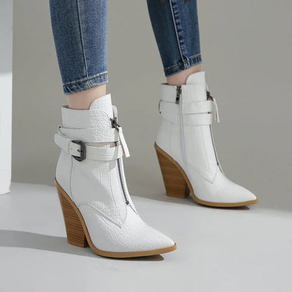 Funki Findz | Boots | Women's Pointed Toe Zip Up Ankle Boots