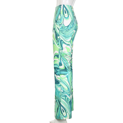 Funki Findz | Pants | Women's Ripple Print Flared Bell Bottoms