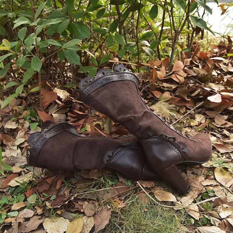 Funki Findz | Boots | Women's Steampunk Lace Top Granny Boot