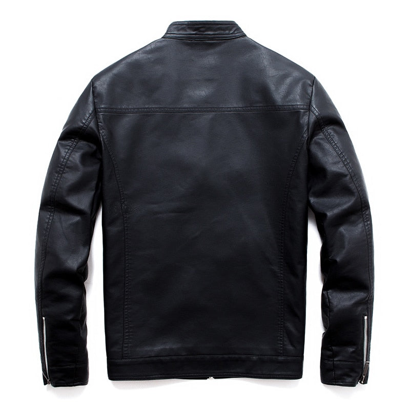 Funki Findz | Jackets | Men's Faux Leather Stand Collar Jacket