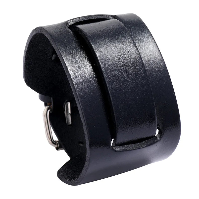 Funki Findz | Bracelets | Men's Wide Leather Punk Wristbands