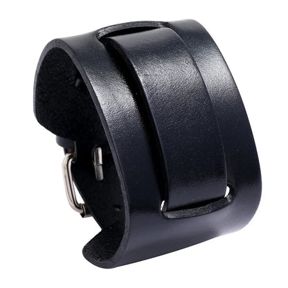 Funki Findz | Bracelets | Men's Wide Leather Punk Wristbands