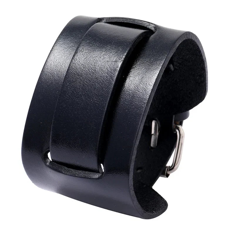 Funki Findz | Bracelets | Men's Wide Leather Punk Wristbands