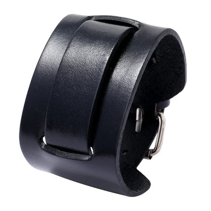 Funki Findz | Bracelets | Men's Wide Leather Punk Wristbands