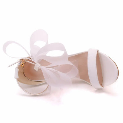 Funki Findz | Shoes | Women's Chiffon Bow High Bridal Sandals