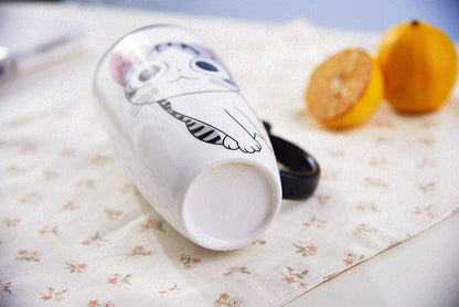 Funki Findz | Mugs | Large Ceramics Cat Mug | Spoon Lid | 20oz