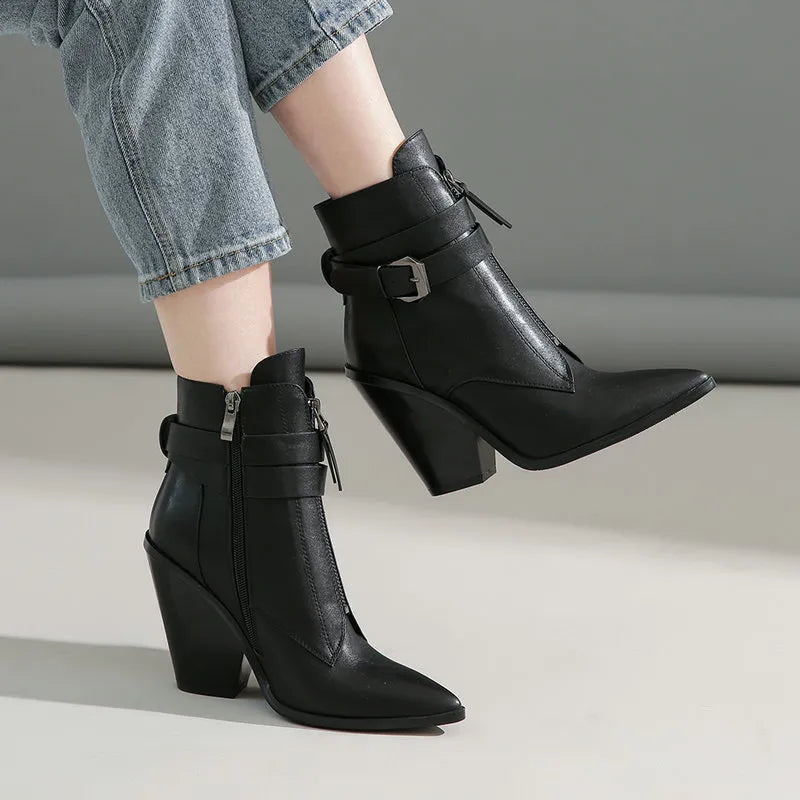 Funki Findz | Boots | Women's Pointed Toe Zip Up Ankle Boots