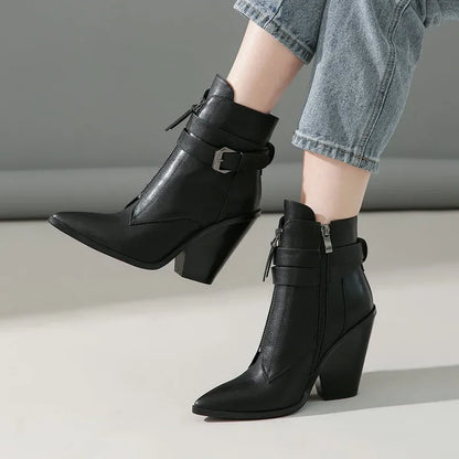 Funki Findz | Boots | Women's Pointed Toe Zip Up Ankle Boots
