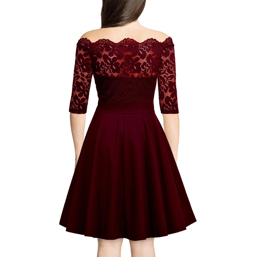 Funki Findz | Dresses | Women's Elegant Lace Chiffon Midi Dress