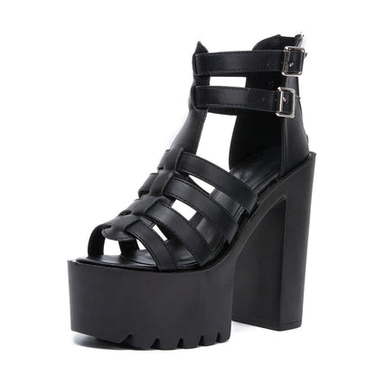 Funki Findz | Shoes | Women's Goth Open Toe Platform Sandals
