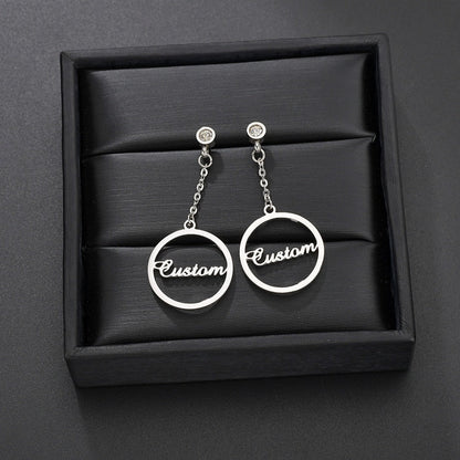 Funki Findz | Earrings | Custom Name Phrase Initial Drop Earring