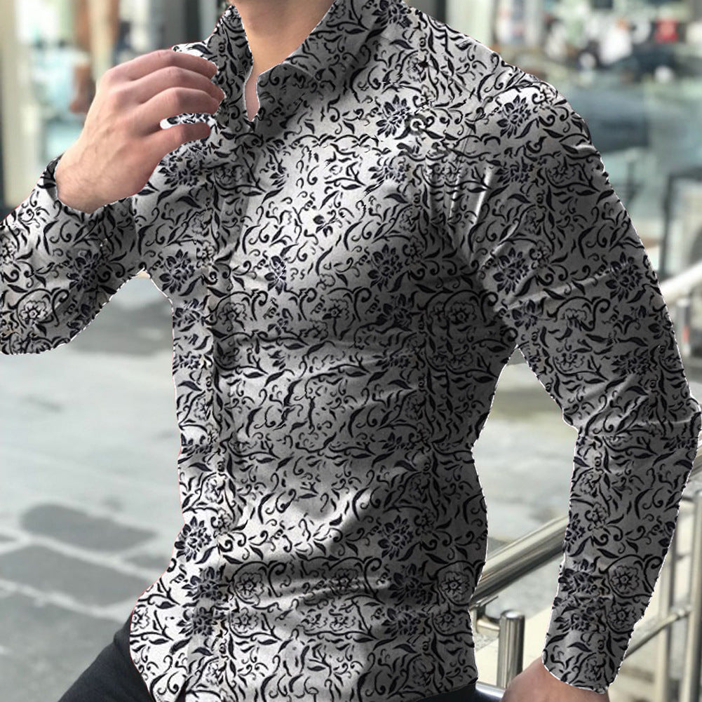 Funki Findz | Shirts | Men's Long Sleeve SlimFit Floral Dress Shirt