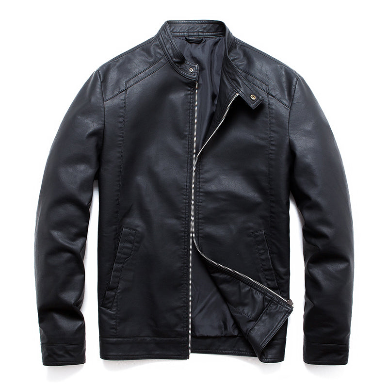 Funki Findz | Jackets | Men's Faux Leather Stand Collar Jacket