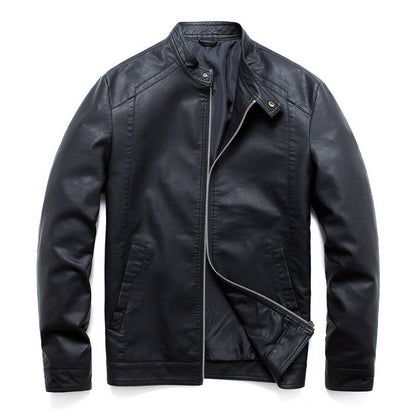 Funki Findz | Jackets | Men's Faux Leather Stand Collar Jacket