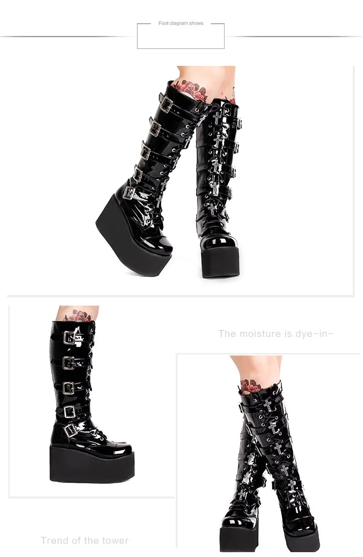Funki Findz | Boots | Women's Gothic Punk Cross Platform Boots