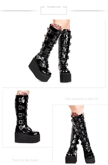 Funki Findz | Boots | Women's Gothic Punk Cross Platform Boots