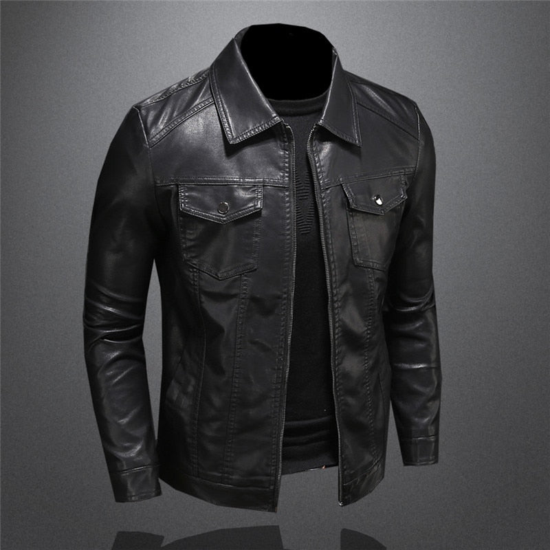 Funki Findz | Jackets | Men's Slim Fit Faux Leather Jacket