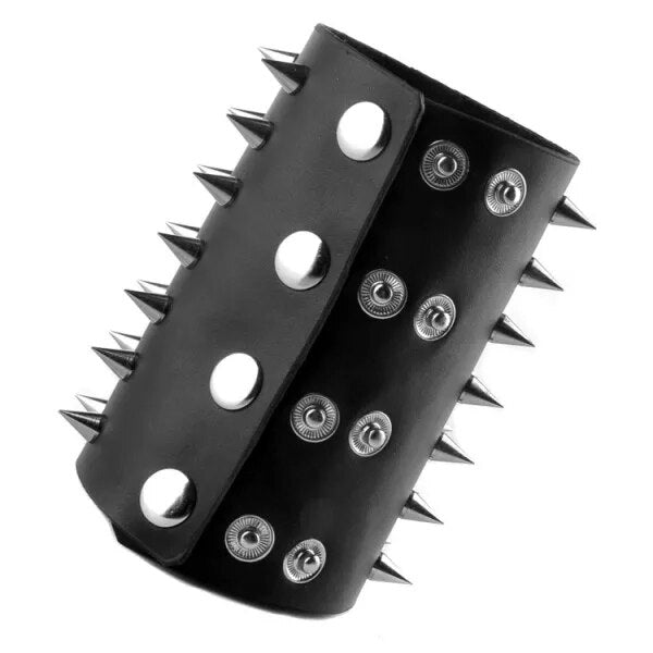 Funki Findz | Bracelets | Unisex Leather Spiked Wristband