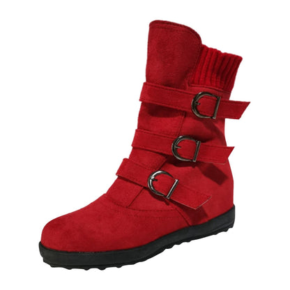 Funki Findz | Boots | Women's Buckled Suede Snow Ankle Boots